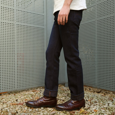 Studio D'Artisan Indigo Kakishibu Sashiko Selvedge Pants (Regular Straight)