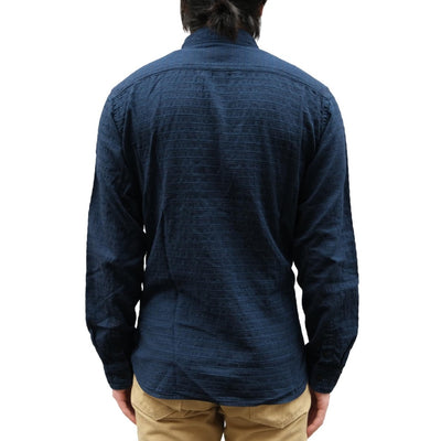 Studio D'Artisan Indigo Dyed Selvedge Jacquard Shirt