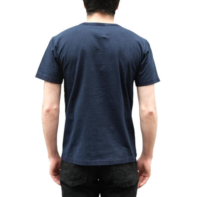 Studio D'Artisan Indigo Dyed "Noragi Sashiko" Pocket Tee