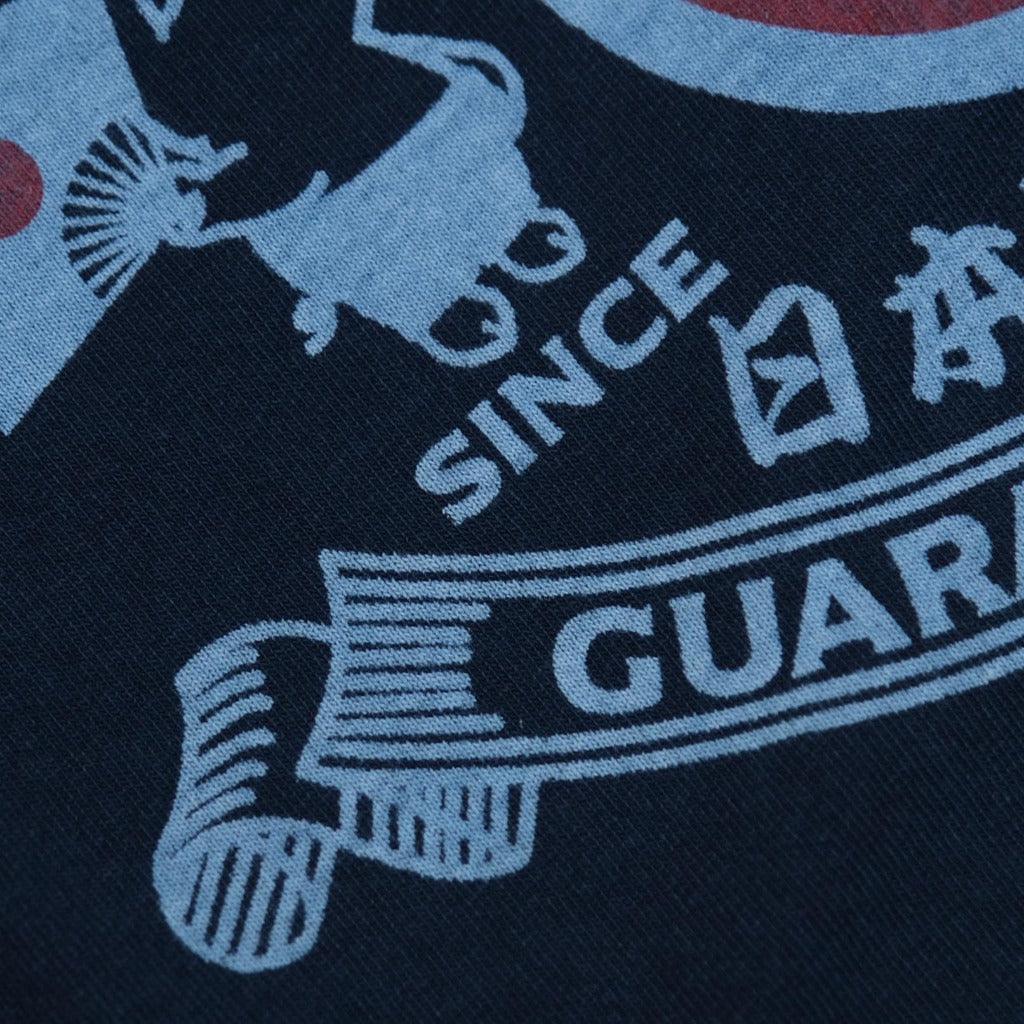 Studio D'Artisan 8067B Indigo Dyed Logo Print Tee