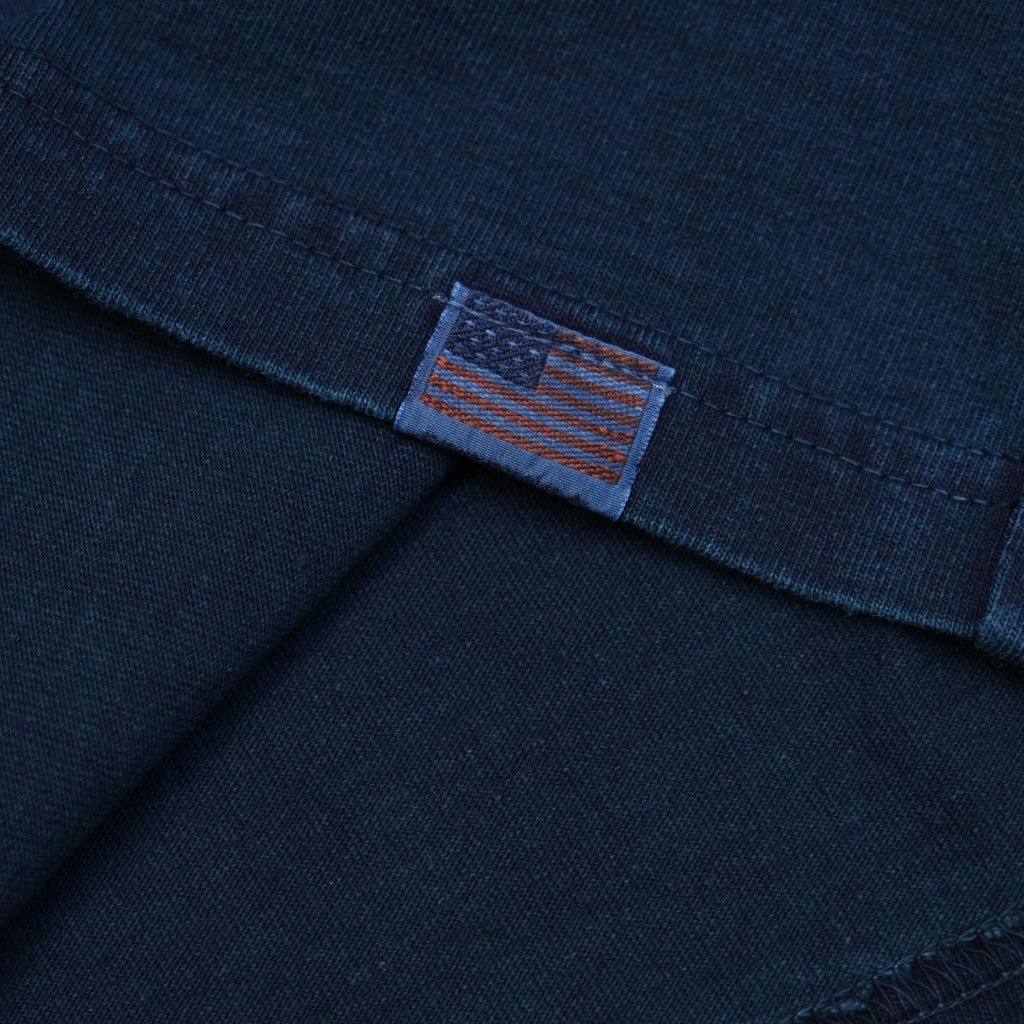 Studio D'Artisan 8067B Indigo Dyed Logo Print Tee