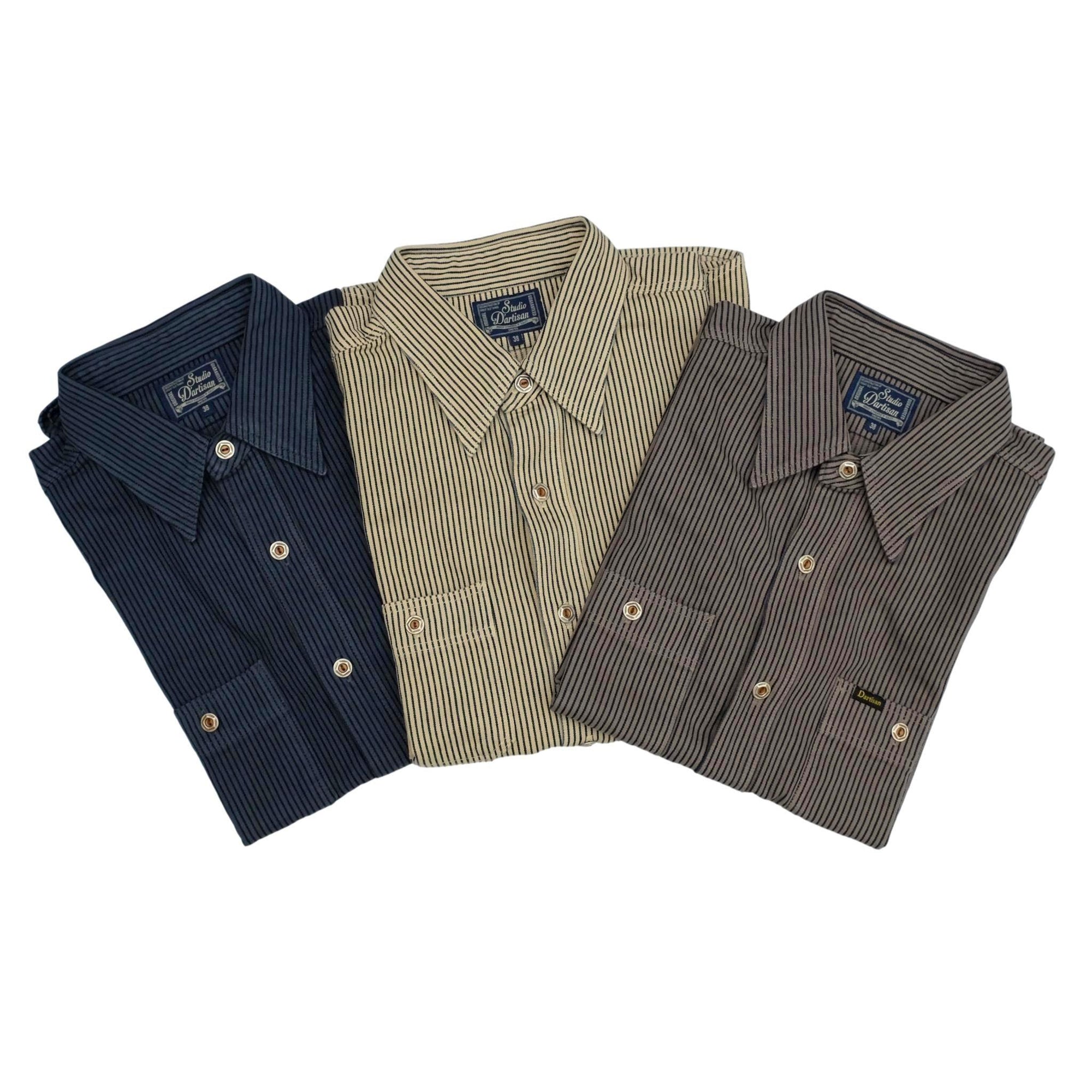 Studio D'Artisan Hickory Railroad S/S Shirt (Navy)