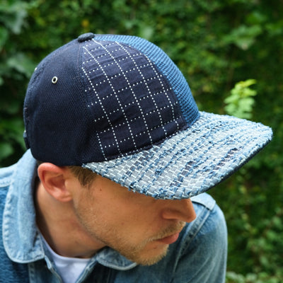 The Factory Made Distressed Multi 6-panel Sashiko Cap
