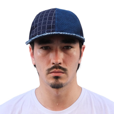 The Factory Made Distressed Multi 6-panel Sashiko Cap