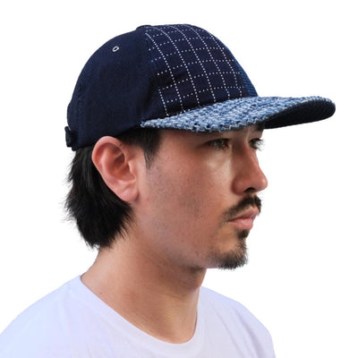 The Factory Made Distressed Multi 6-panel Sashiko Cap