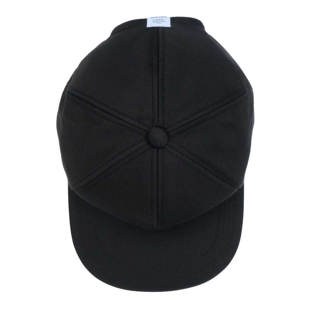 The Factory Made Giza Moleskin 6-Panel Cap (Black) - Okayama Denim