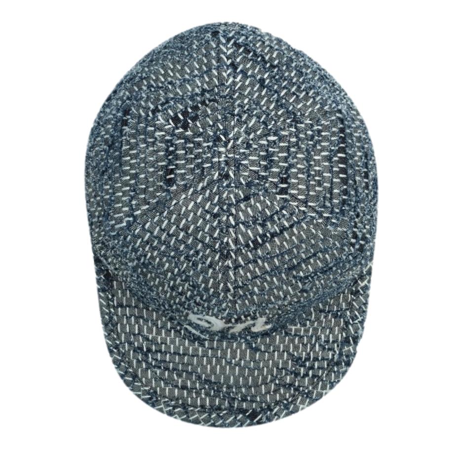 The Factory Made Boro Sashiko 6-Panel Cap (Navy) - Okayama Denim