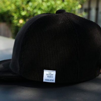 The Factory Made Corduroy 6-Panel Cap (Black)