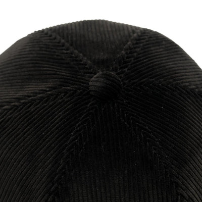 The Factory Made Corduroy 6-Panel Cap (Black)