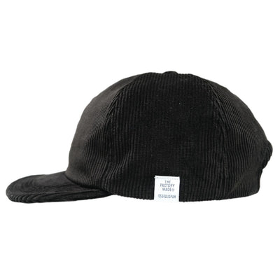 The Factory Made Corduroy 6-Panel Cap (Black)