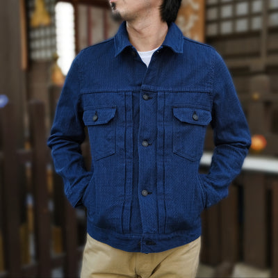 Pure Blue Japan Type II Double Natural Indigo Sashiko Selvedge Jacket