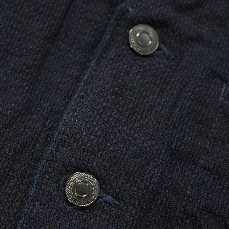 Momotaro Indigo Dyed Dobby Sashiko Vest - Okayama Denim Jacket - Selvedge